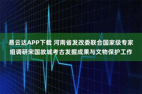 易云达APP下载 河南省发改委联合国家级专家组调研宋国故城考古发掘成果与文物保护工作